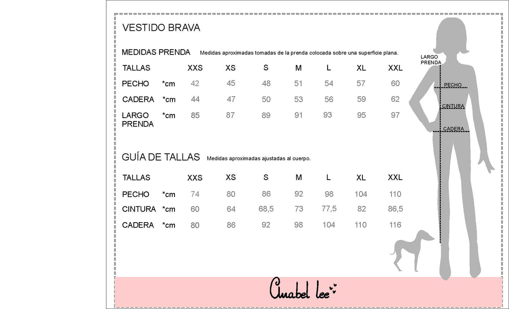 Guía de tallas VESTIDO BRAVA