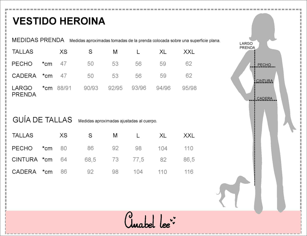 Guía de tallas VESTIDO HEROÍNA