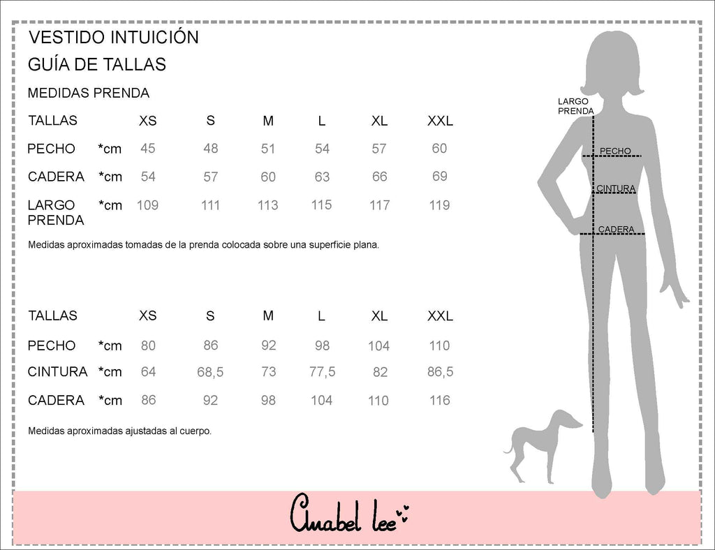 Guía de tallas VESTIDO INTUICIÓN