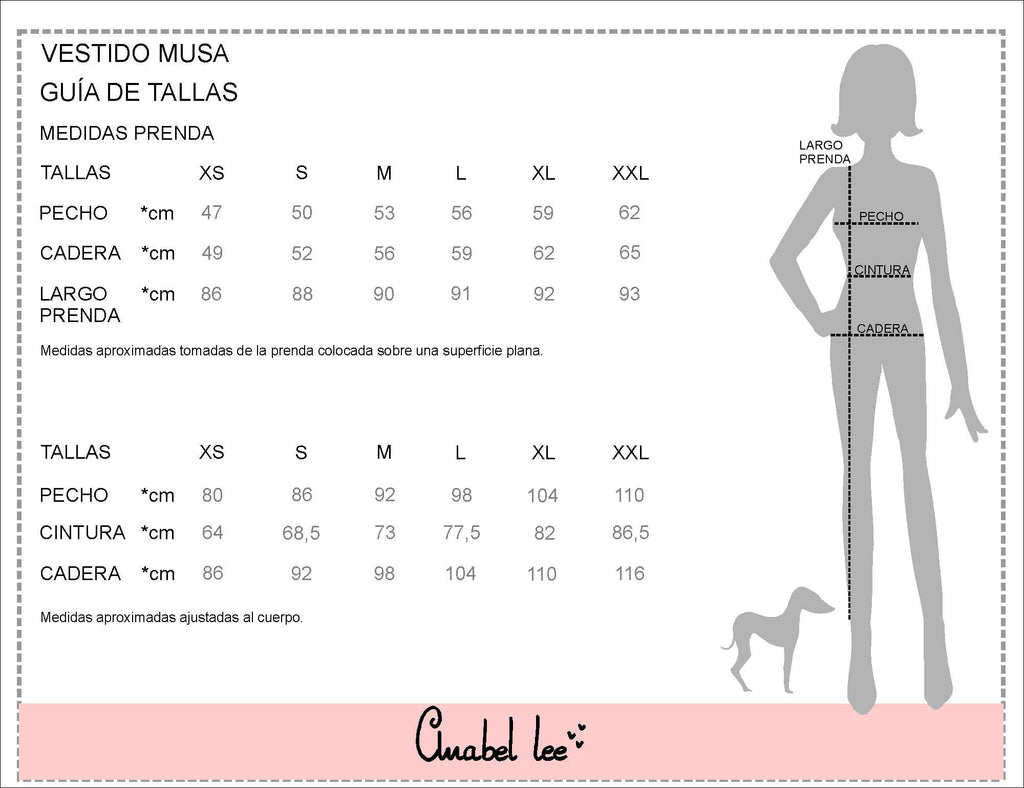 Guía de tallas VESTIDO MUSA