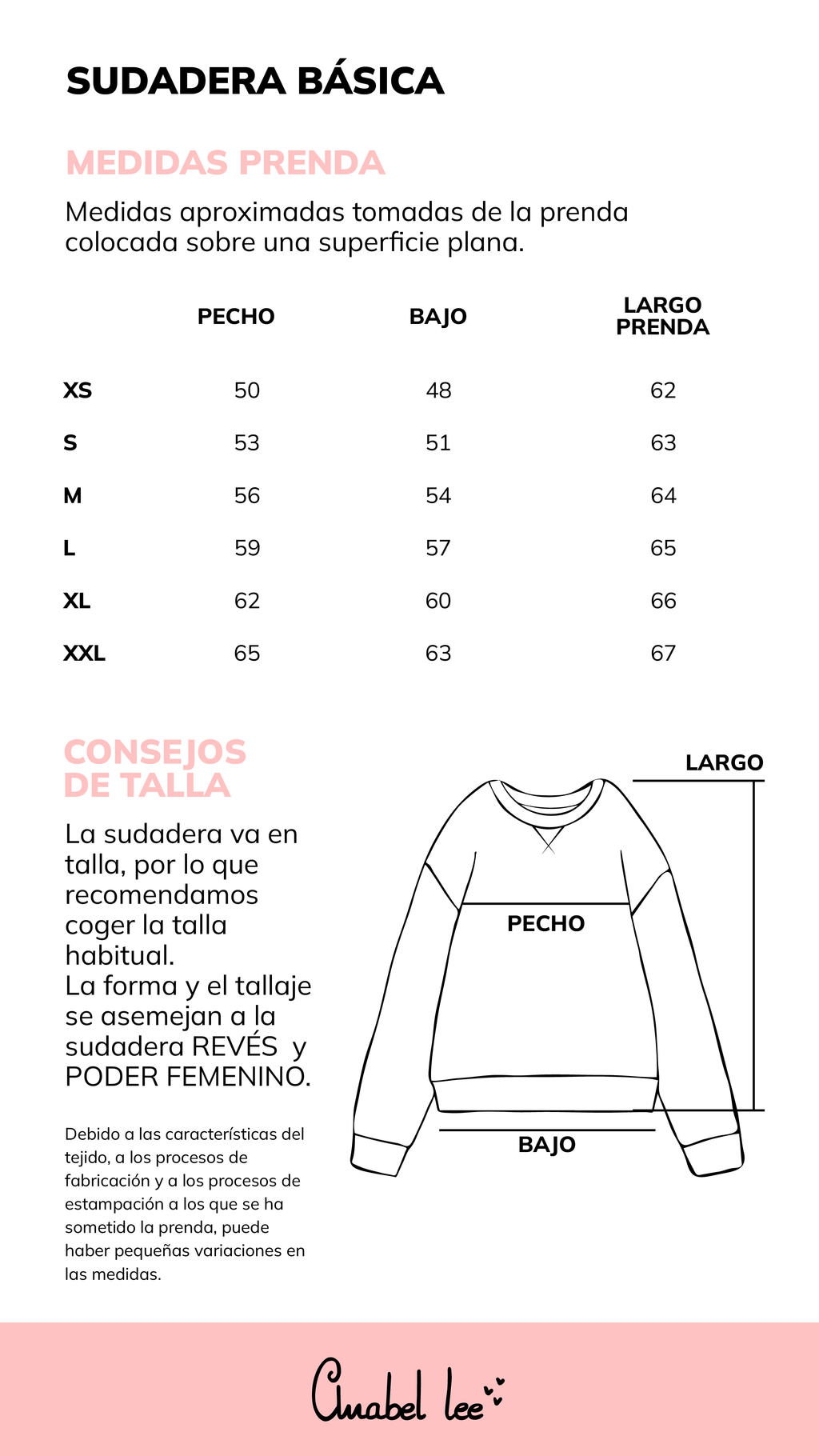 Guía de tallas SUDADERA BÁSICA GRIS