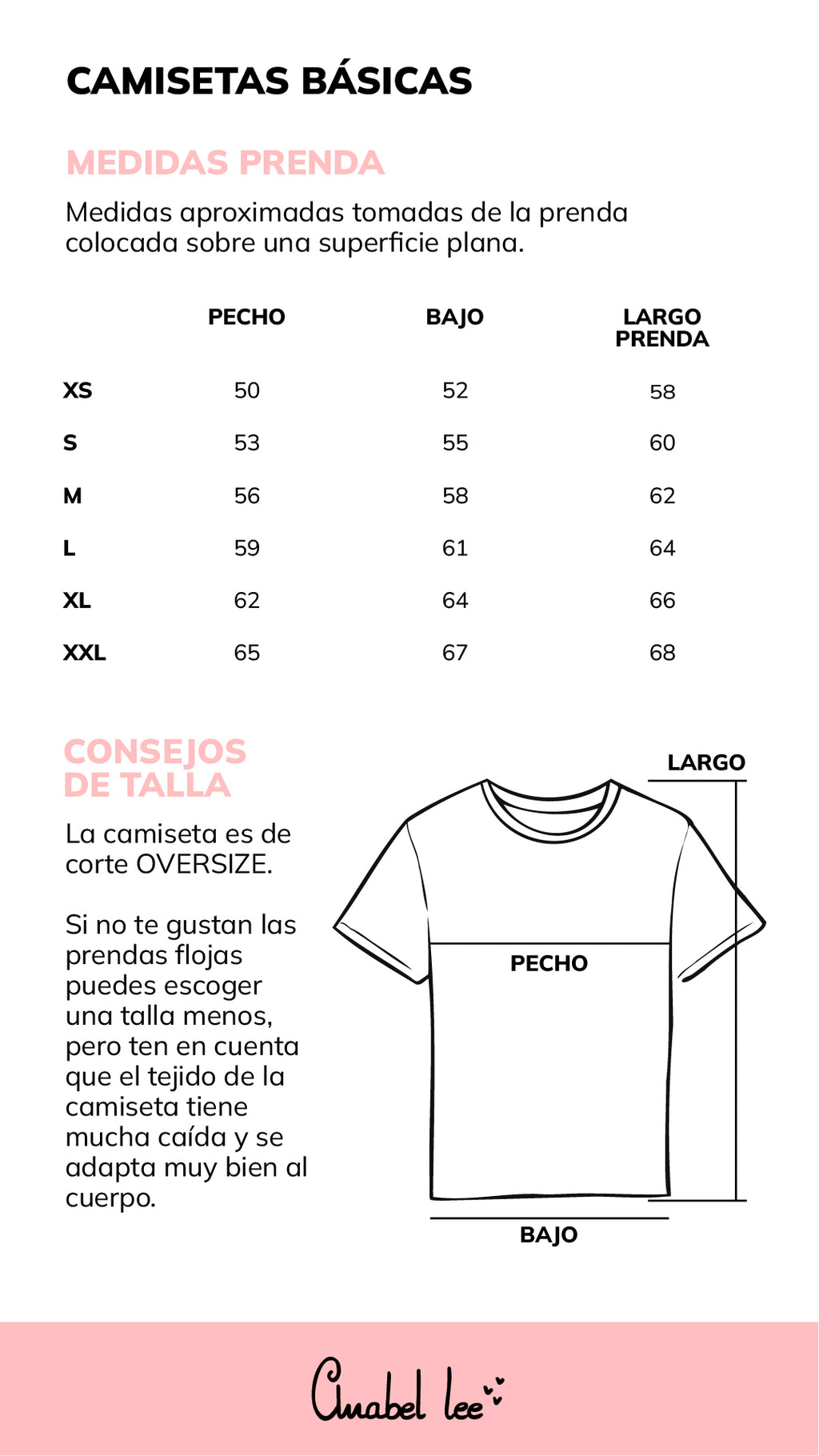 Guía de tallas CAMISETA BÁSICA GRIS